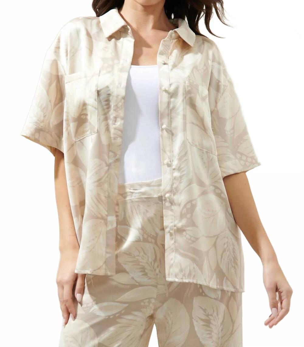 NEW SUGARLIPS mayra button down shirt in champagne-taupe